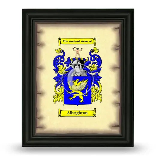 Albrighton Coat of Arms Framed - Black