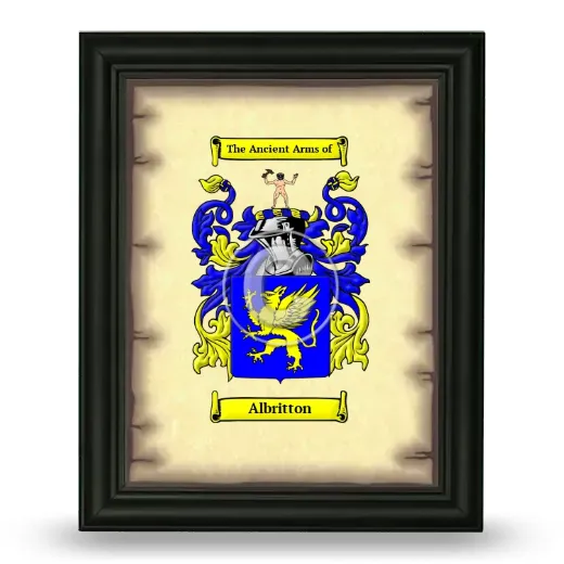 Albritton Coat of Arms Framed - Black
