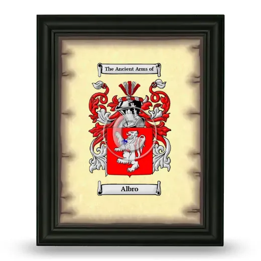 Albro Coat of Arms Framed - Black