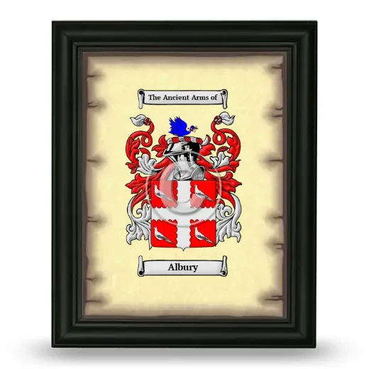 Albury Coat of Arms Framed - Black