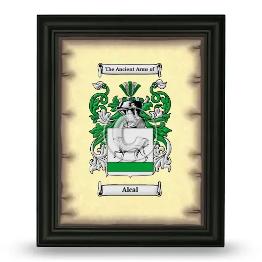 Alcal Coat of Arms Framed - Black
