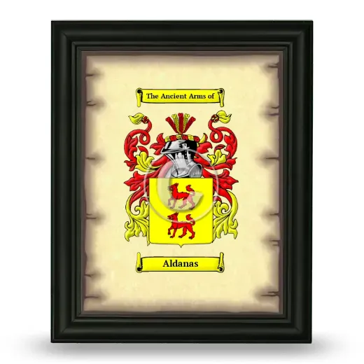 Aldanas Coat of Arms Framed - Black