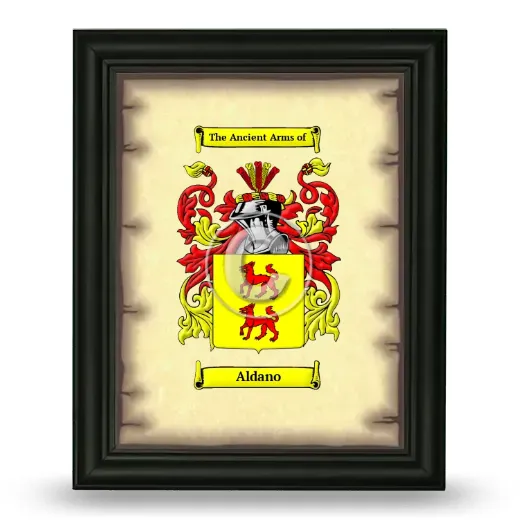 Aldano Coat of Arms Framed - Black