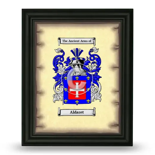 Aldaret Coat of Arms Framed - Black