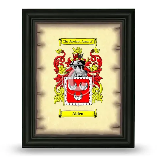 Alden Coat of Arms Framed - Black