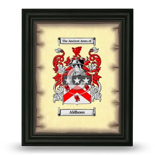 Aldhous Coat of Arms Framed - Black