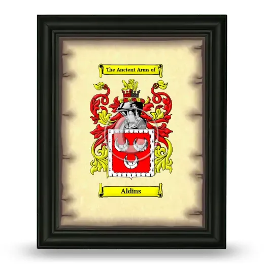 Aldins Coat of Arms Framed - Black