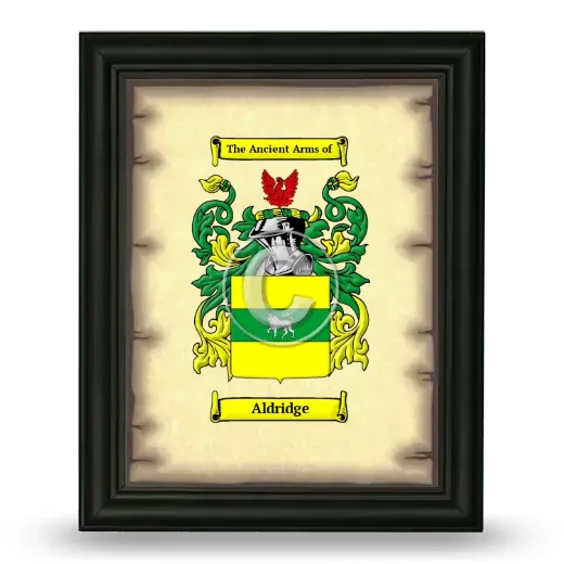 Aldridge Coat of Arms Framed - Black