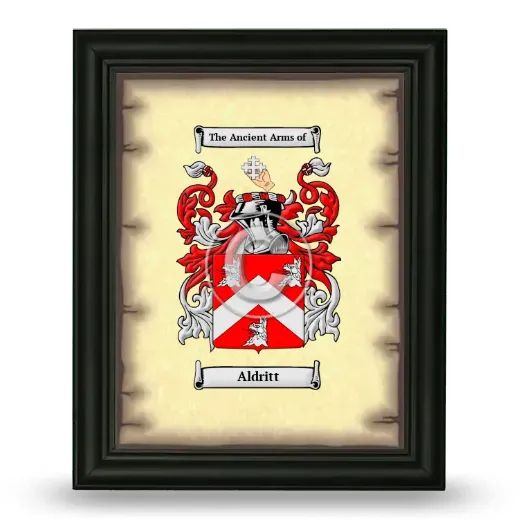 Aldritt Coat of Arms Framed - Black