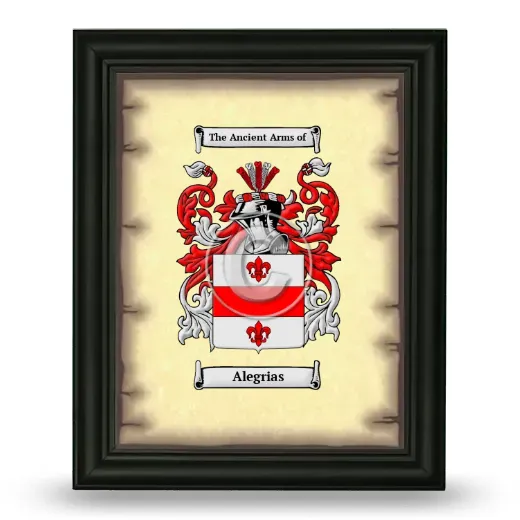 Alegrias Coat of Arms Framed - Black
