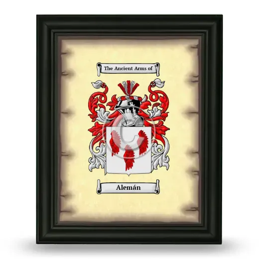 Alemán Coat of Arms Framed - Black