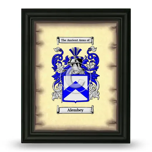 Alembey Coat of Arms Framed - Black
