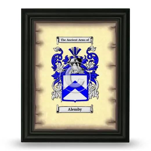 Alemby Coat of Arms Framed - Black
