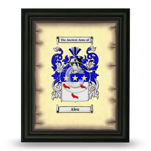 Alen Coat of Arms Framed - Black