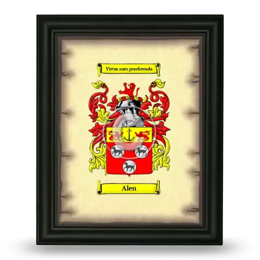 Alen Coat of Arms Framed - Black