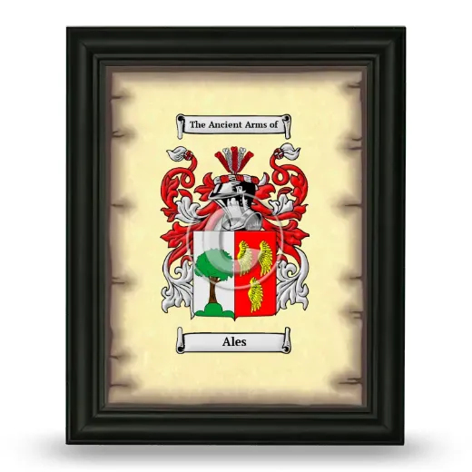 Ales Coat of Arms Framed - Black