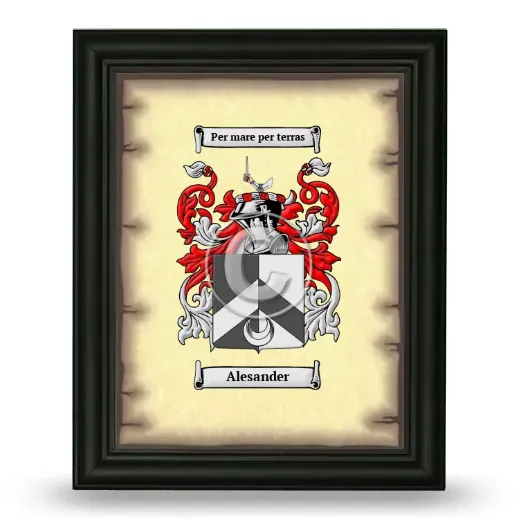 Alesander Coat of Arms Framed - Black