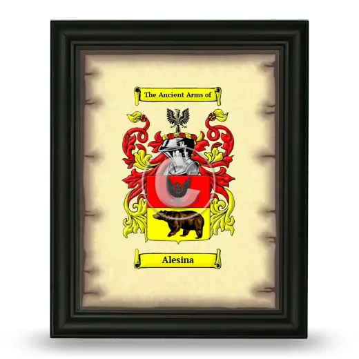Alesina Coat of Arms Framed - Black