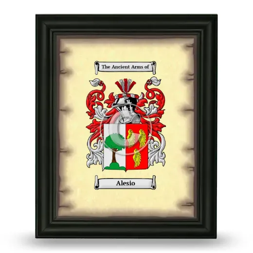 Alesio Coat of Arms Framed - Black