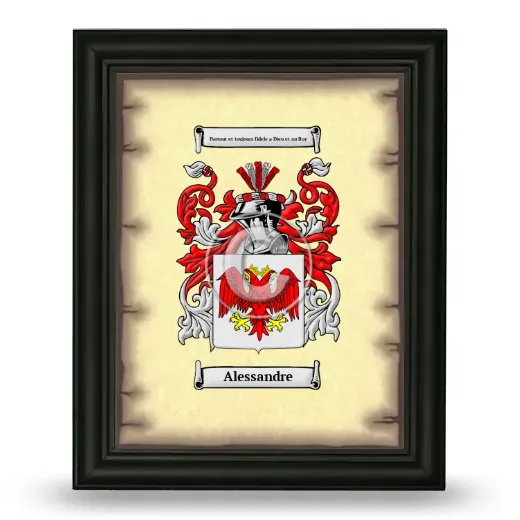 Alessandre Coat of Arms Framed - Black