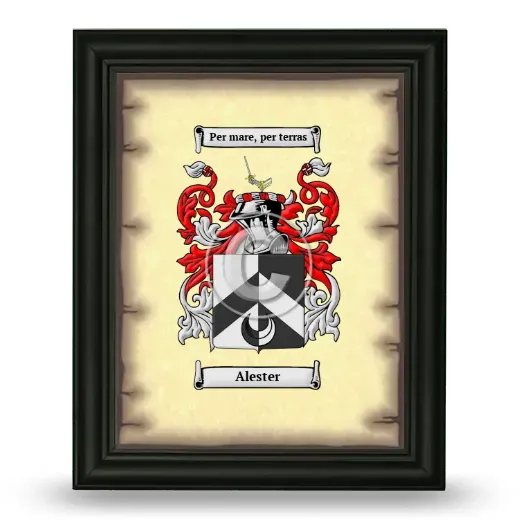 Alester Coat of Arms Framed - Black