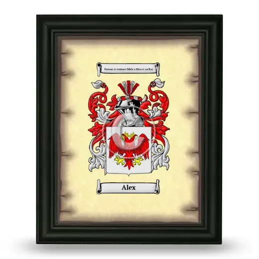 Alex Coat of Arms Framed - Black