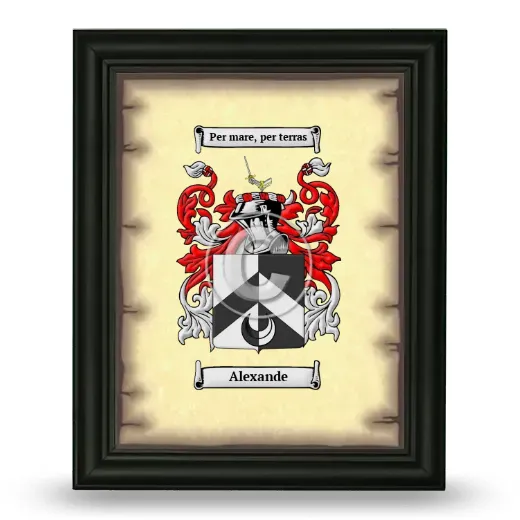 Alexande Coat of Arms Framed - Black