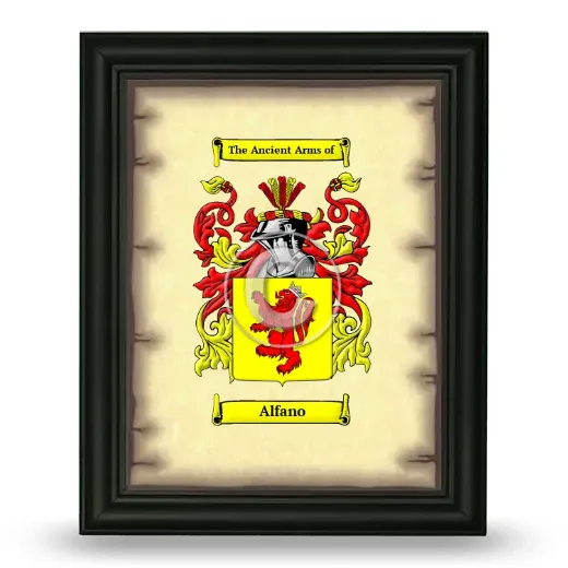 Alfano Coat of Arms Framed - Black