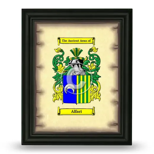 Alfari Coat of Arms Framed - Black