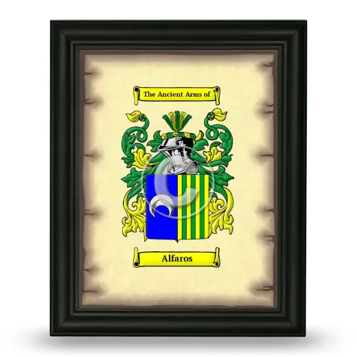 Alfaros Coat of Arms Framed - Black
