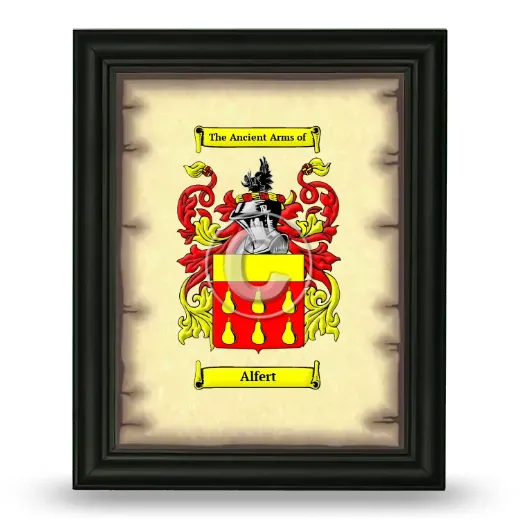 Alfert Coat of Arms Framed - Black