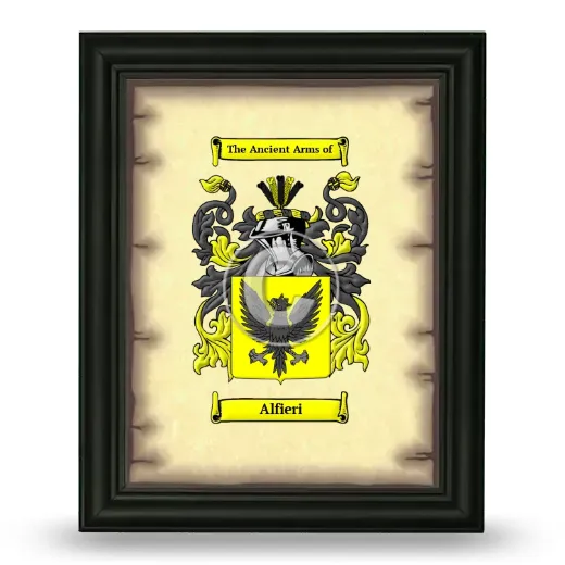 Alfieri Coat of Arms Framed - Black