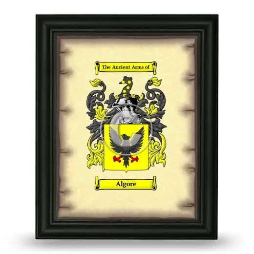 Algore Coat of Arms Framed - Black