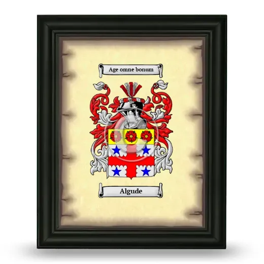 Algude Coat of Arms Framed - Black