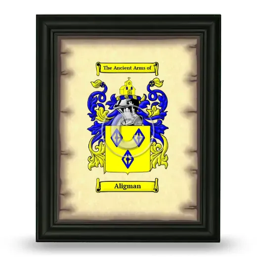 Aligman Coat of Arms Framed - Black