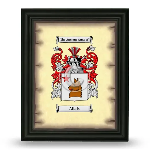Allais Coat of Arms Framed - Black