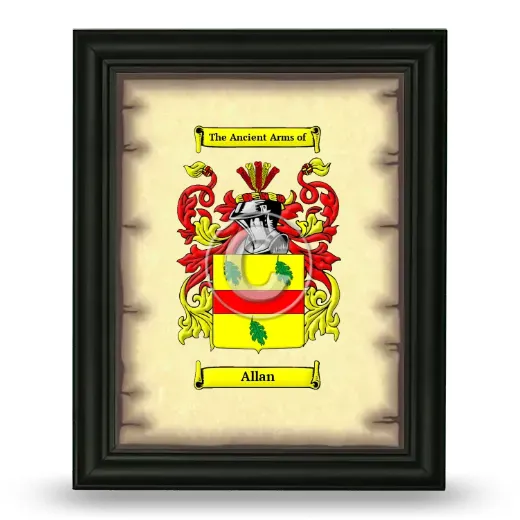 Allan Coat of Arms Framed - Black