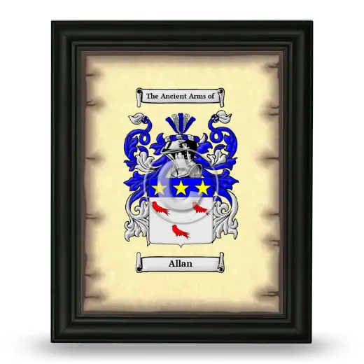 Allan Coat of Arms Framed - Black