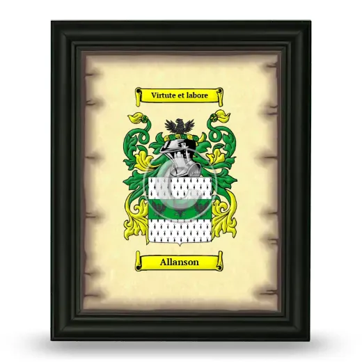 Allanson Coat of Arms Framed - Black