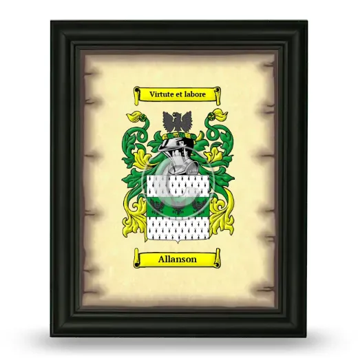 Allanson Coat of Arms Framed - Black