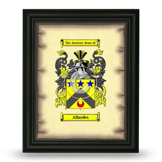 Allardes Coat of Arms Framed - Black