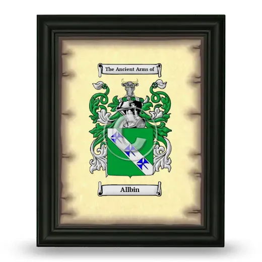 Allbin Coat of Arms Framed - Black
