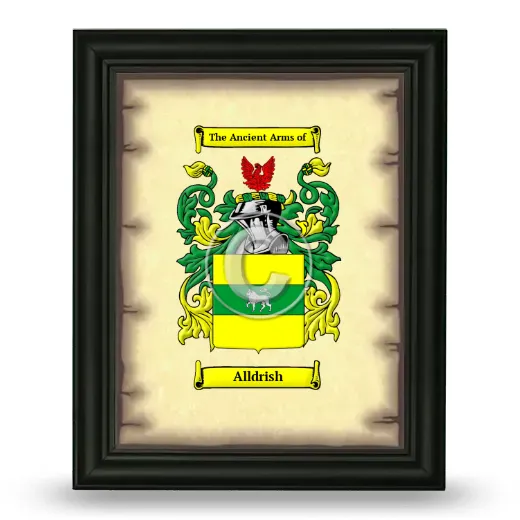 Alldrish Coat of Arms Framed - Black
