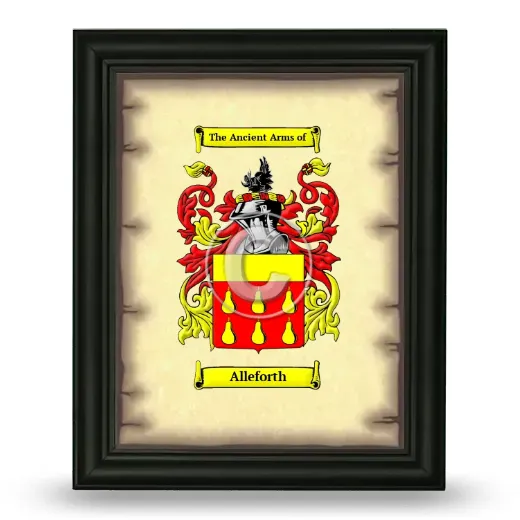 Alleforth Coat of Arms Framed - Black