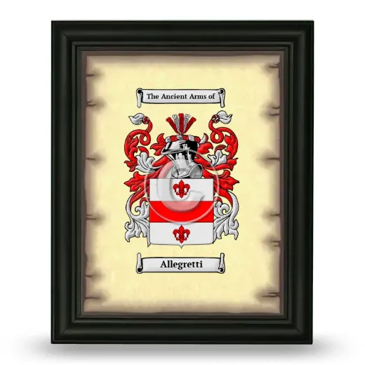 Allegretti Coat of Arms Framed - Black