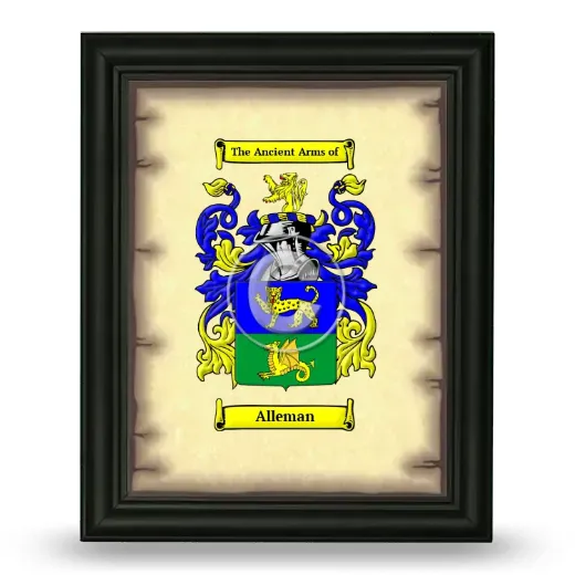 Alleman Coat of Arms Framed - Black