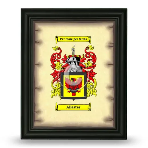 Allester Coat of Arms Framed - Black