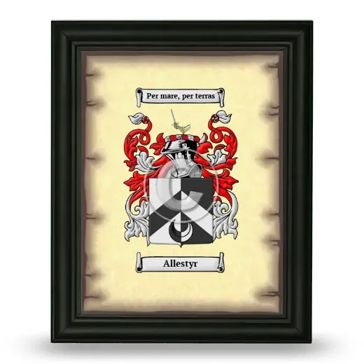Allestyr Coat of Arms Framed - Black