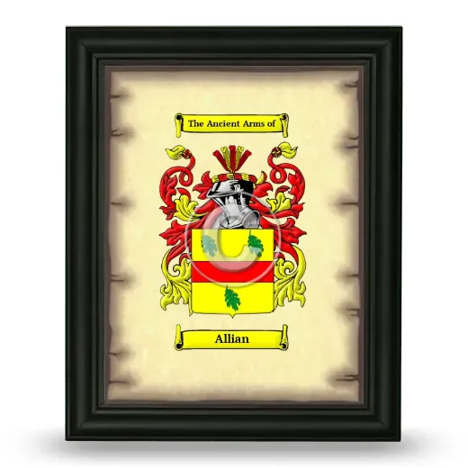 Allian Coat of Arms Framed - Black