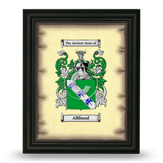 Alliband Coat of Arms Framed - Black
